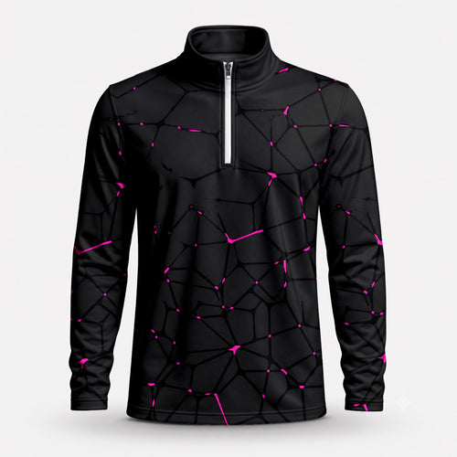 Dark Pink Net The Open Men Quarter-zip Pullover