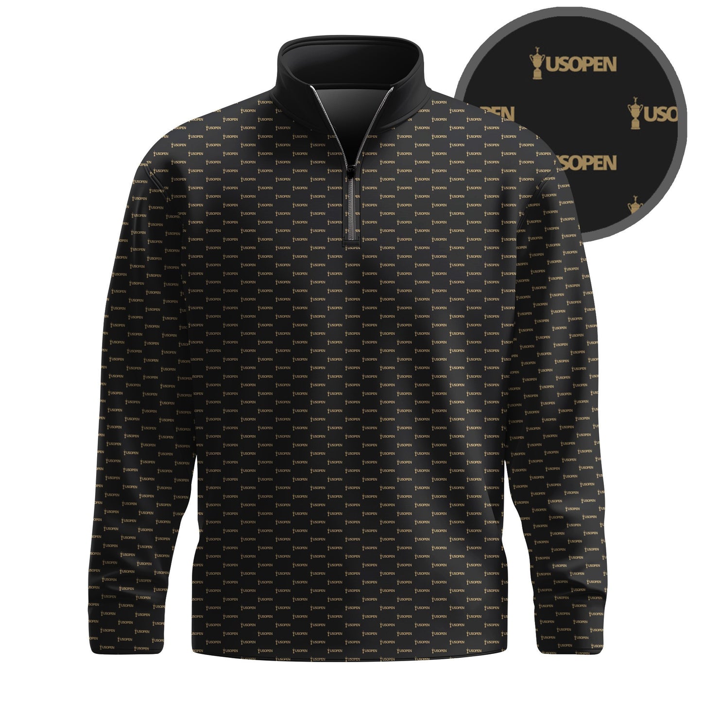 Black The  Pattern Men Quarter-zip Pullover