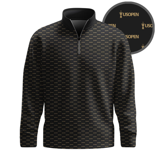 Black The  Pattern Men Quarter-zip Pullover