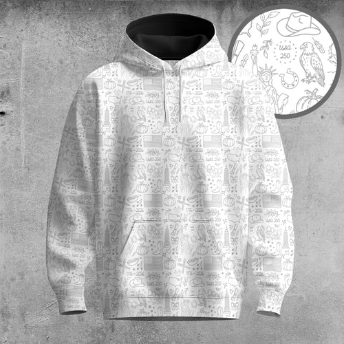 White America 250 Years Anniversary Pattern Men Hoodie