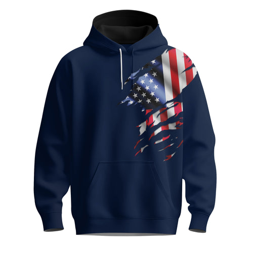 USA Flag Brand Blue  Men Hoodie