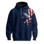 USA Flag Brand Blue  Men Hoodie