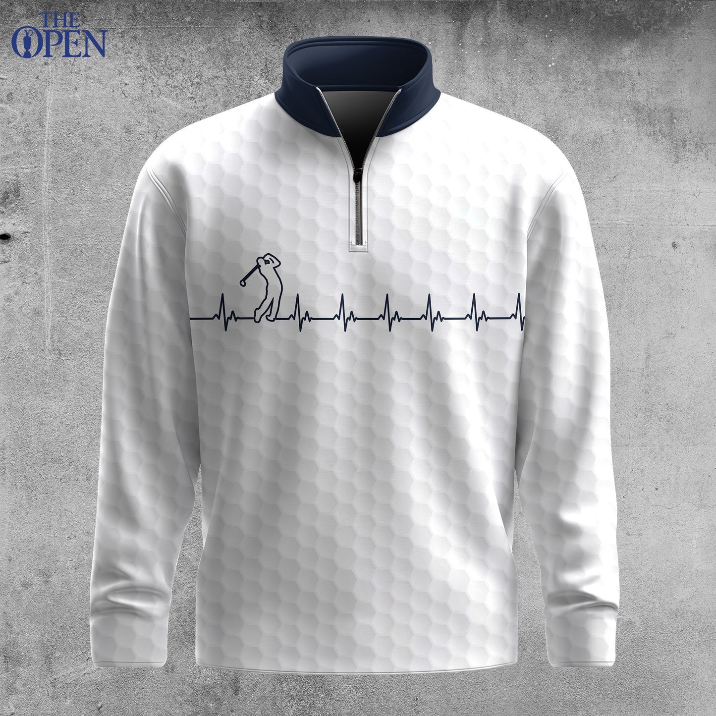 Heart Beat Golf Blue Men Quarter-zip Pullover