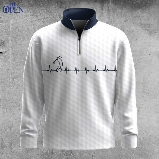 Heart Beat Golf Blue Men Quarter-zip Pullover