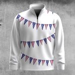 USA Flag String Men Quarter-zip Pullover
