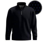 Black Blue 2026  Trophy Pattern Men Quarter-zip Pullover