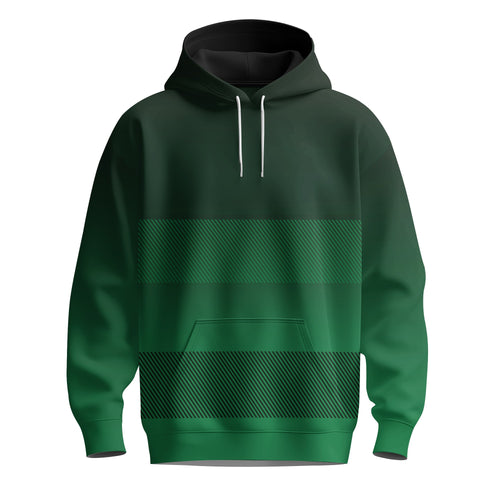 MT Tournament Sports Green Gradient Stripes Pattern Men Hoodie