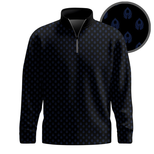 Black Peacock Pattern 2026  Men Quarter-zip Pullover