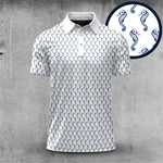 White Blue Hippocampus 2026  Men Polo Shirt