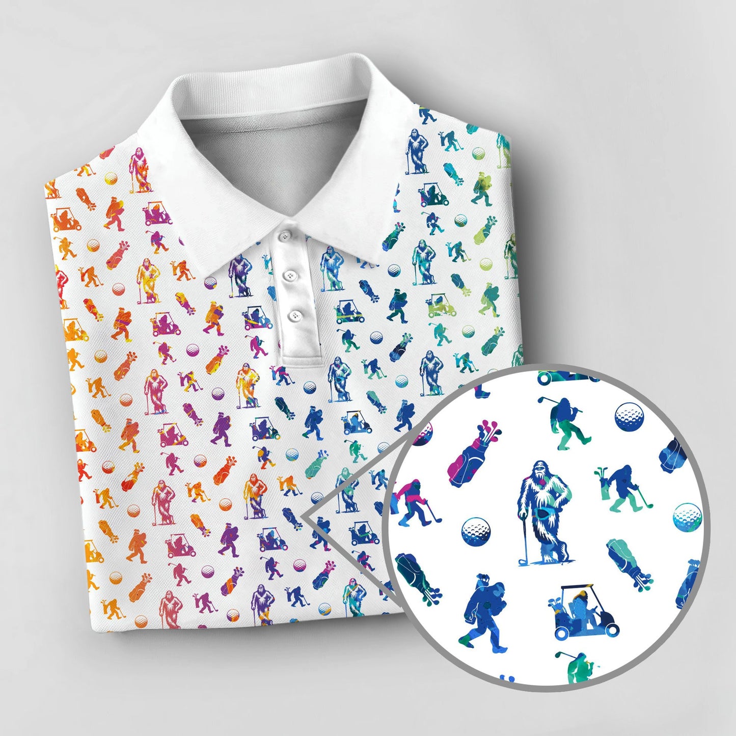 Funny Big F Watercolor Pattern Men Polo Shirt