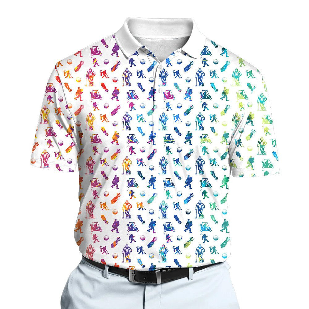 Funny Big F Watercolor Pattern Men Polo Shirt