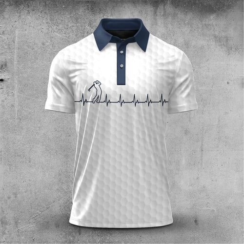 Heart Beat Golf Blue Men Polo Shirt