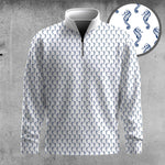 White Blue Seahorse 2026  Men Quarter-zip Pullover