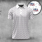 2026  USA Texture Pattern Men Polo Shirt