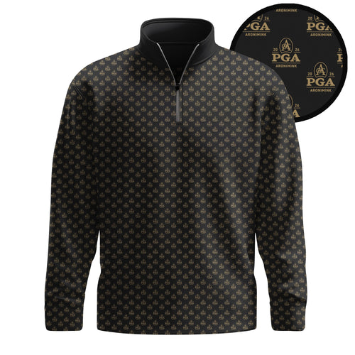 Black The 2026  Pattern Men Quarter-zip Pullover