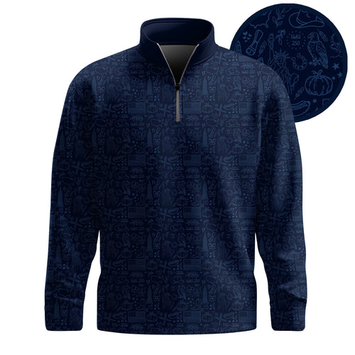 America 250 Years Anniversary Pattern  Men Quarter-zip Pullover