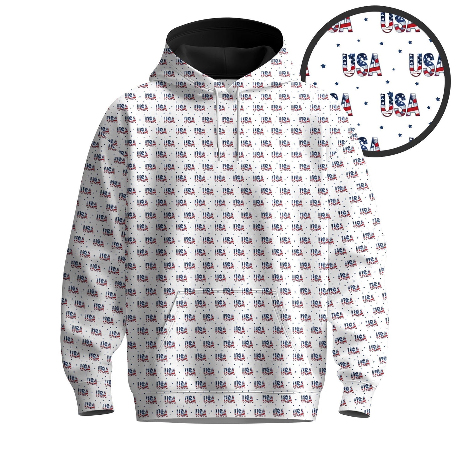 2026  USA Texture Pattern Men Hoodie