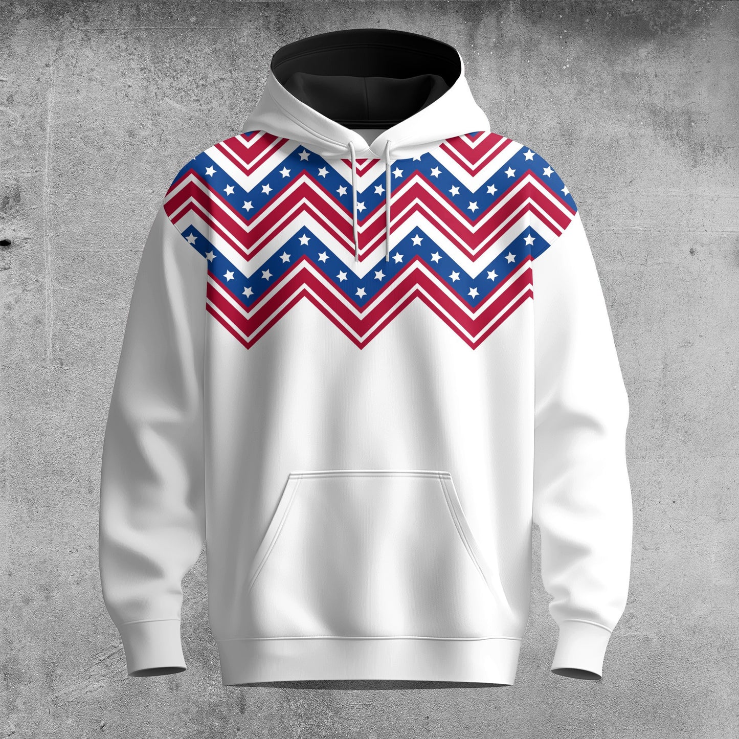 USA Texture Blue Red And White Men Hoodie