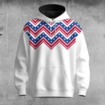 USA Texture Blue Red And White Men Hoodie