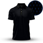 Black Blue 2026  Trophy Pattern Men Polo Shirt