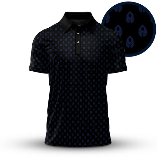Black Peacock Pattern 2026  Men Polo Shirt