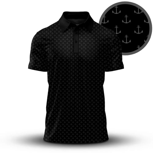 Black Anchor  Men Polo Shirt