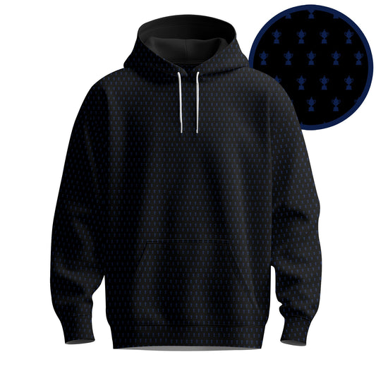 Black Blue 2026  Trophy Pattern Men Hoodie