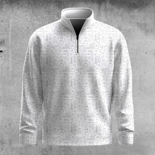 White America 250 Years Anniversary Pattern Men Quarter-zip Pullover
