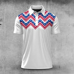 USA Texture Blue Red And White Men Polo Shirt