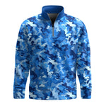 Blue Camo 2026  Men Quarter-zip Pullover