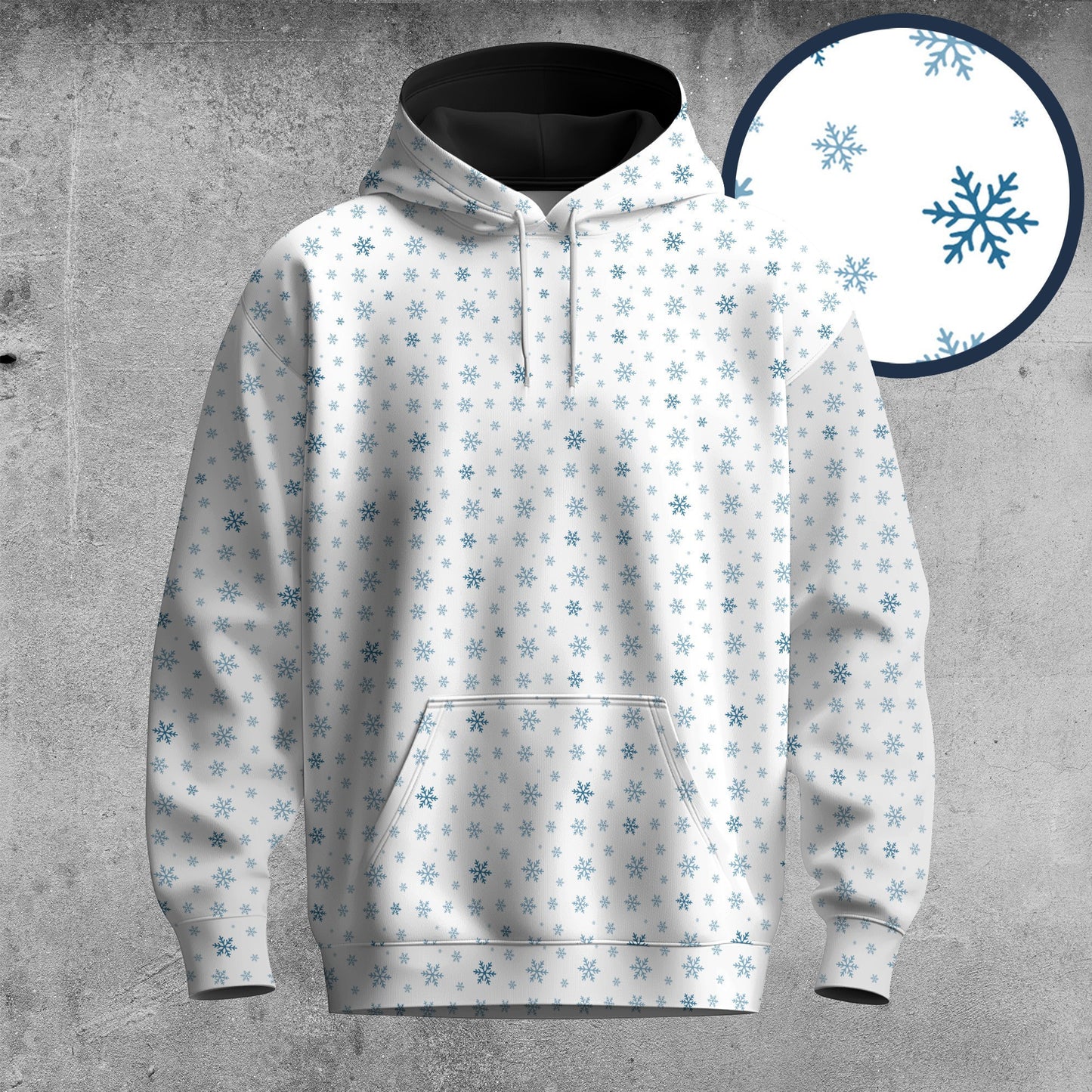 Blue Snow Men Hoodie