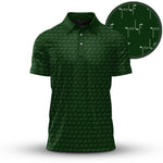 Golf Clubs Green White Seamless Pattern Men Polo Shirt