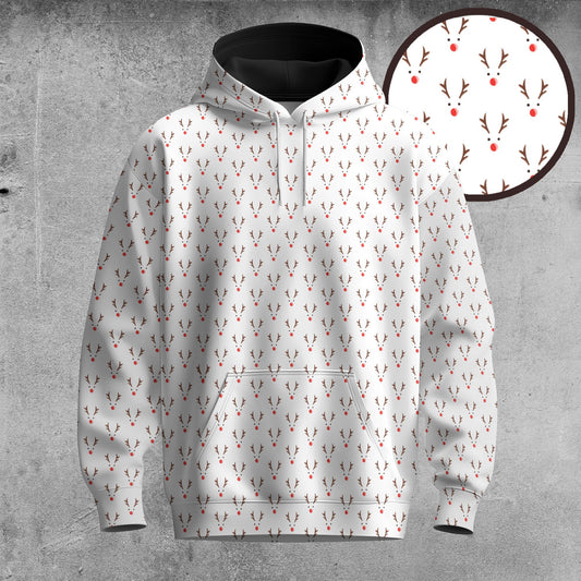 White Reindeer Men Hoodie