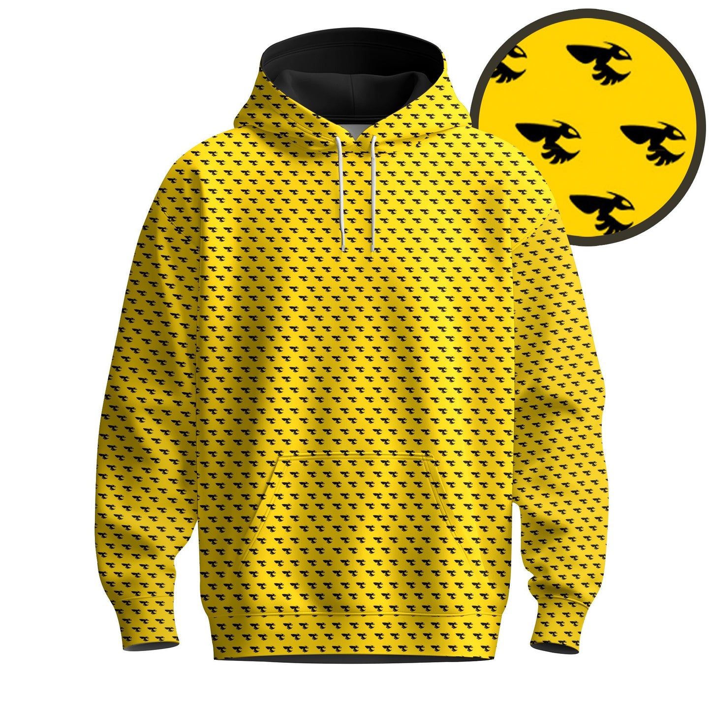 Black Yellow Bee Pattern 2026  Men Hoodie