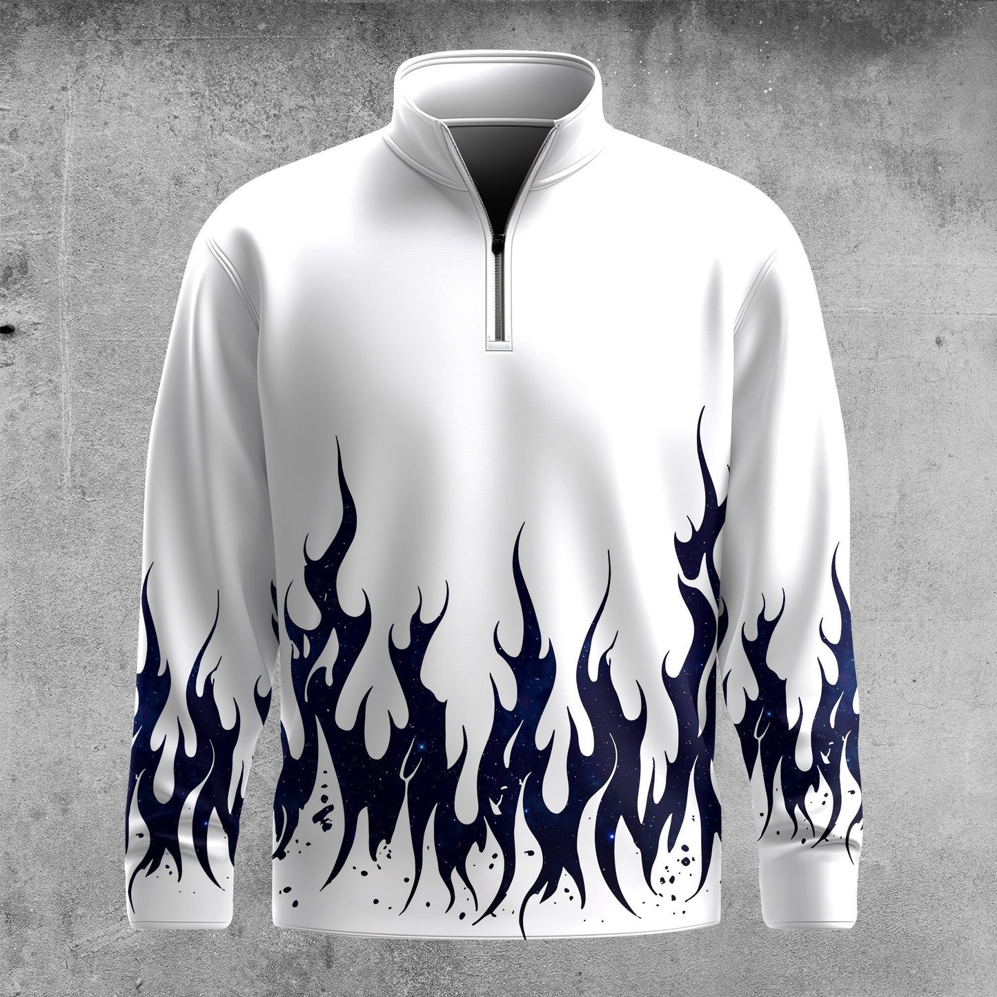 Black Blue Fire  Men Quarter-zip Pullover