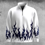 Black Blue Fire  Men Quarter-zip Pullover