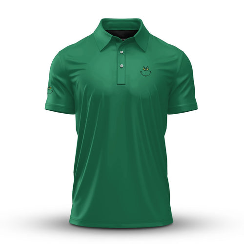 Green Funny Christmas Men Polo Shirt