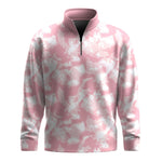 Pink Tie Dye  Men Quarter-zip Pullover