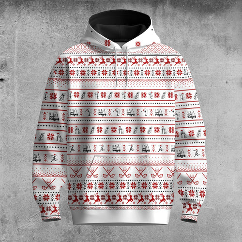 Red Ugly Pattern Stick Figure Men Hoodie
