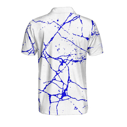 Blue Paint Flakes Men Polo Shirt No Brand