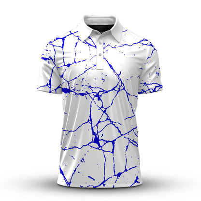 Blue Paint Flakes Men Polo Shirt No Brand