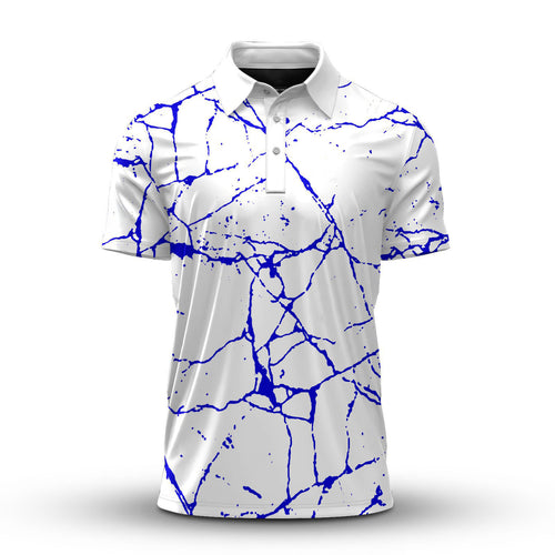 Blue Paint Flakes Men Polo Shirt No Brand