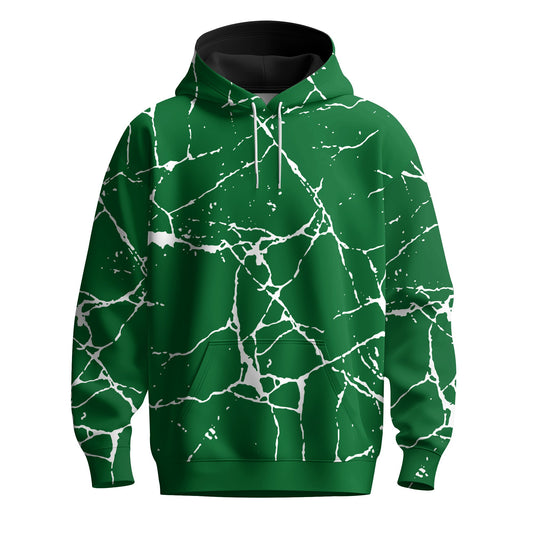 White Paint Flakes Green  Men Hoodie