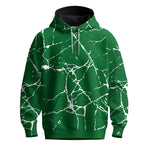 White Paint Flakes Green  Men Hoodie