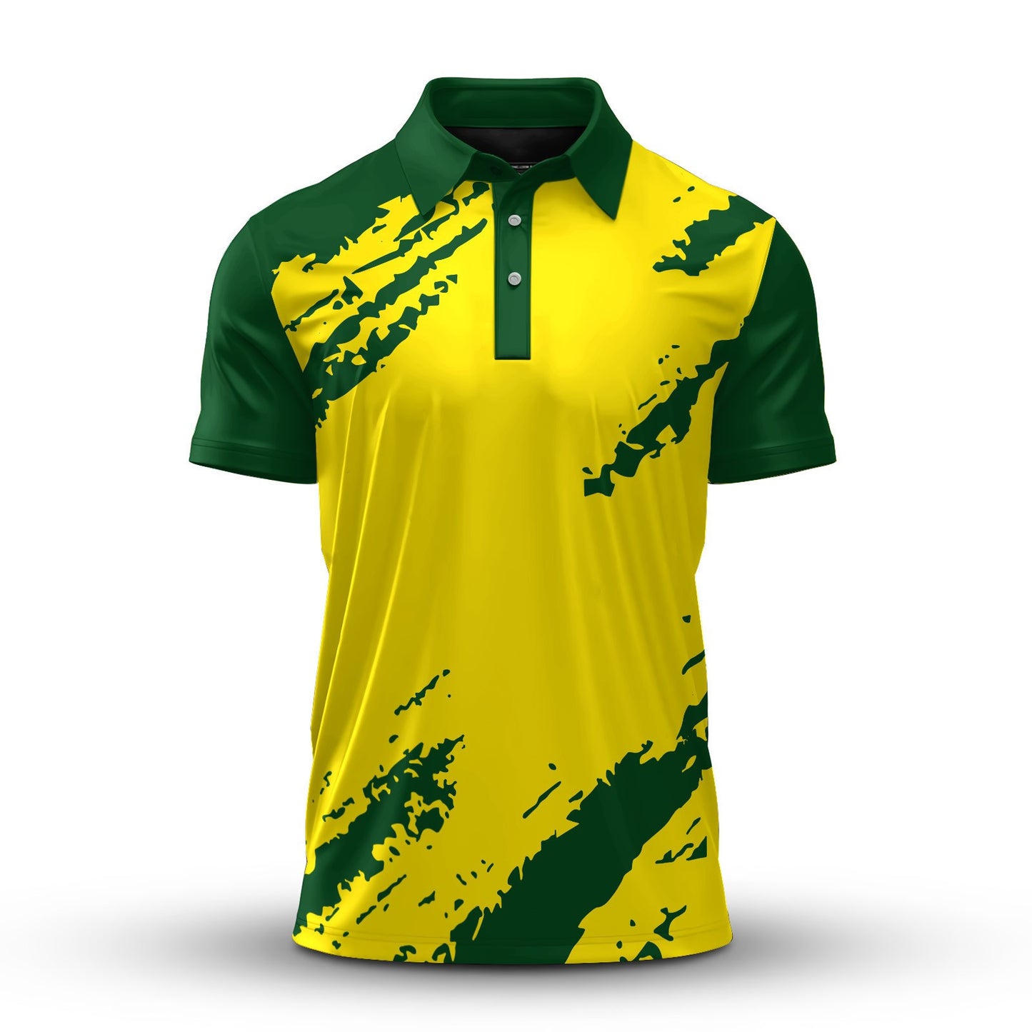 Green Yellow Sporty Men Polo Shirt