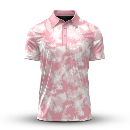 Pink Tie Dye  Men Polo Shirt