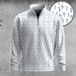 Tribal Blue Pattern Men Quarter-zip Pullover