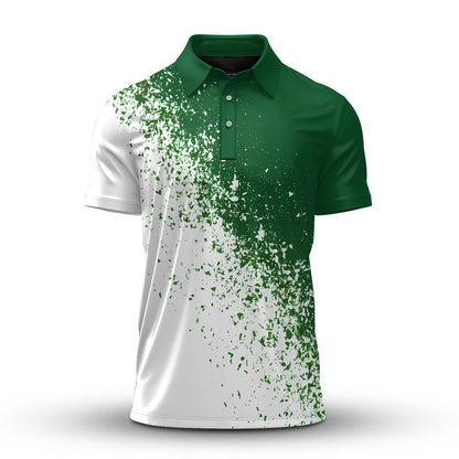 Green White Sport Men Polo Shirt