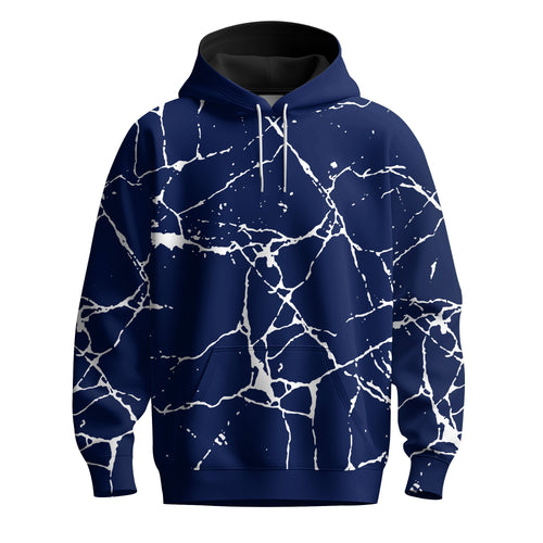 White Paint Flakes Blue  Men Hoodie