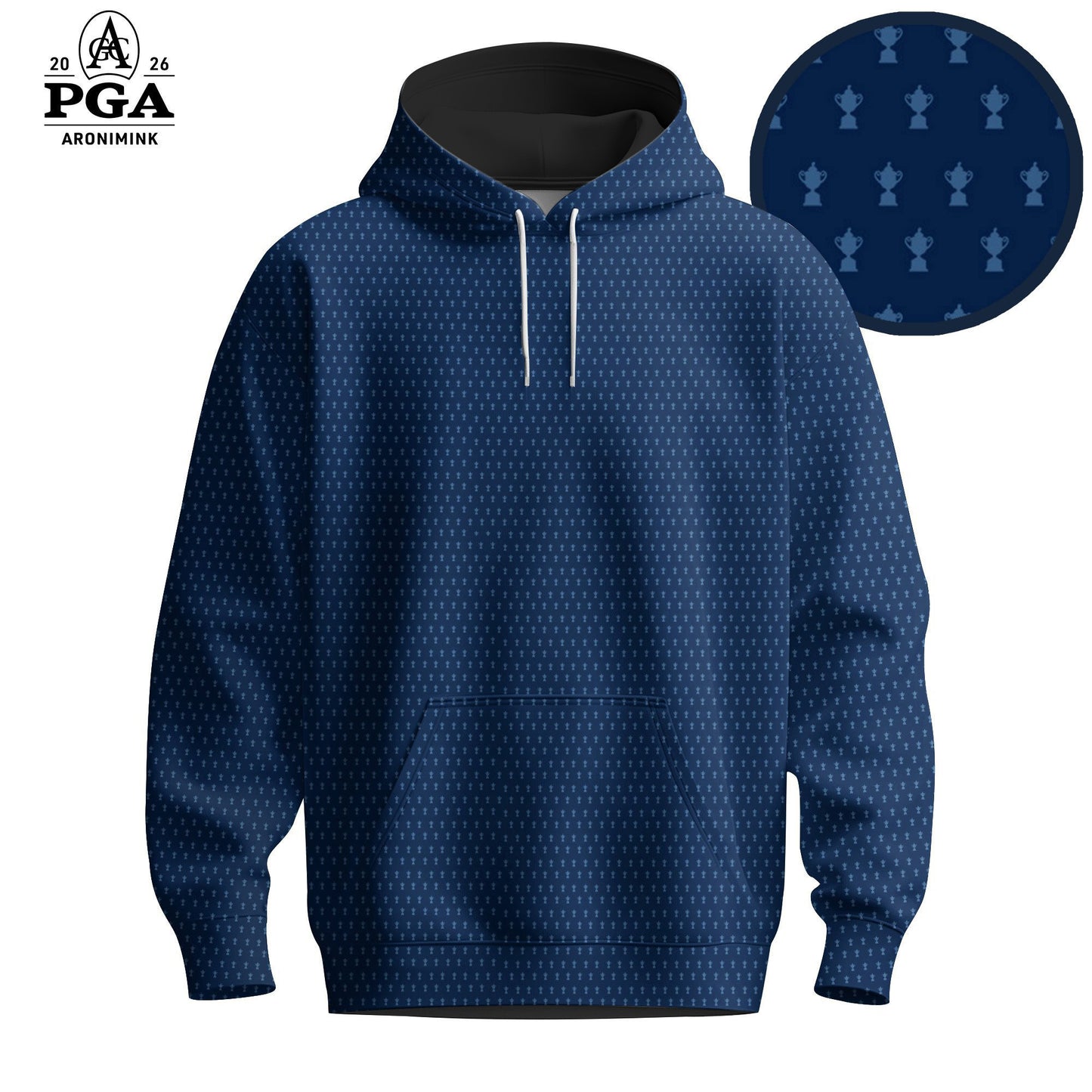 2026  Trophy Pattern Blue Men Hoodie